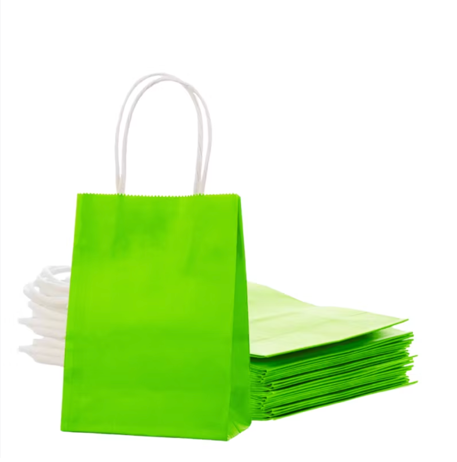 BOLSA KRAFT CON MANILLA (x Unidad) 14x8x20 (1) Verde