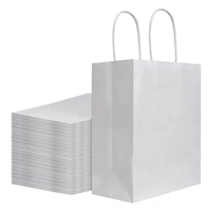 BOLSA KRAFT CON MANILLA (x Unidad) 14x8x20 (1) Blanco