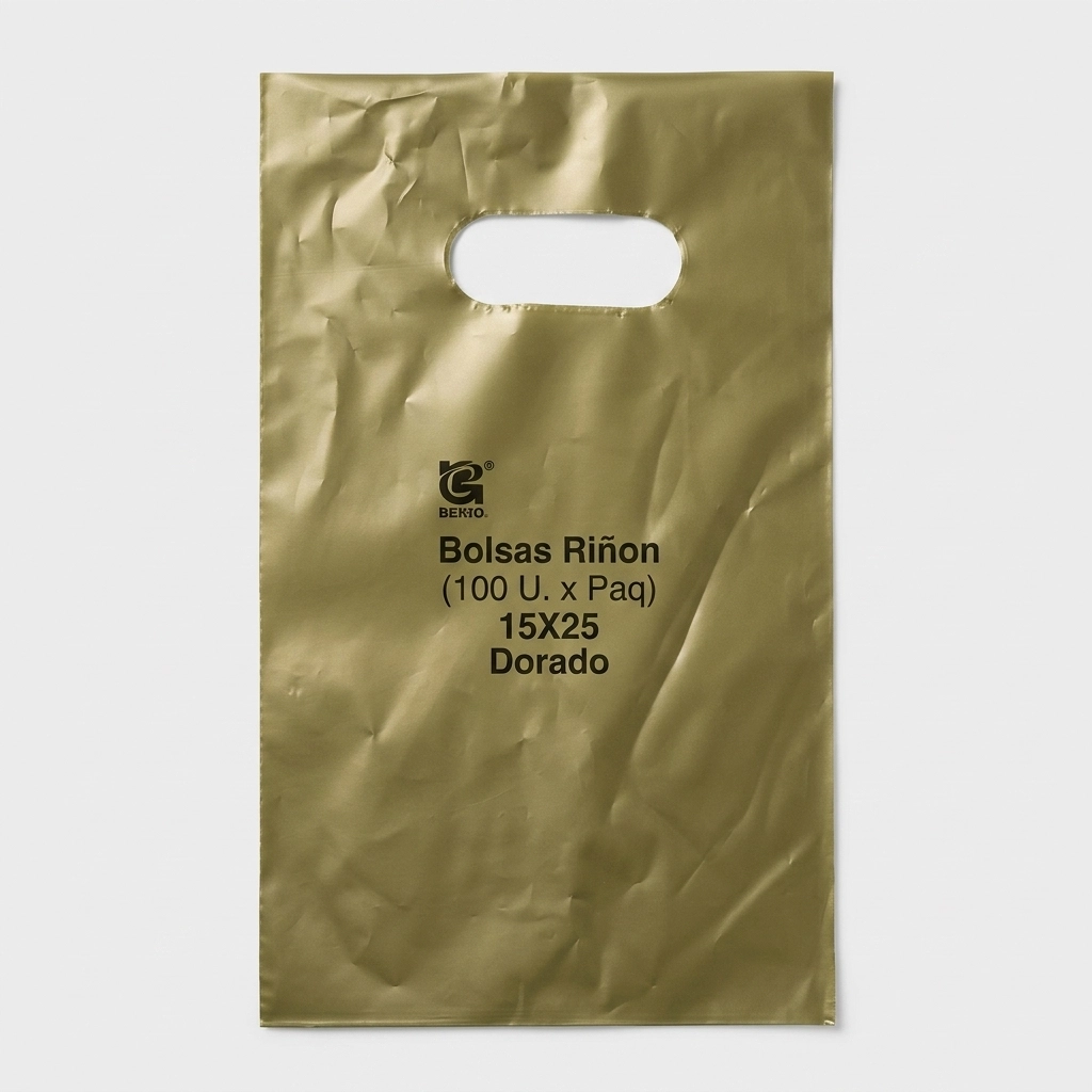 1623507441719 Bolsas Riñon (100 U. x Paq) 25X35 Dorado - Imagen 1