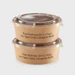 Pote Kraft 6oz (25 U. x Paq) con Tapa Cristal